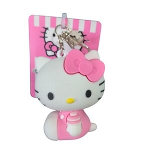 Sanrio Hello Kitty Keychain fob Key Chain Keyring 3D Molded Rubber Charm New